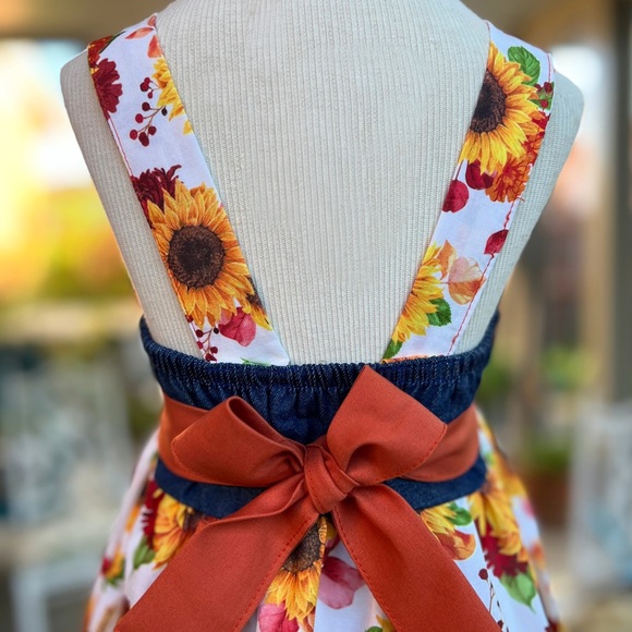 3T Fall Sunflower Jumper Dress - Picture 2 of 2
